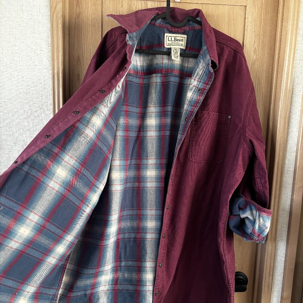 L.L Bean Lined Lightweight Chore Coat Size XL Long Canvas Vintage Cottagecore